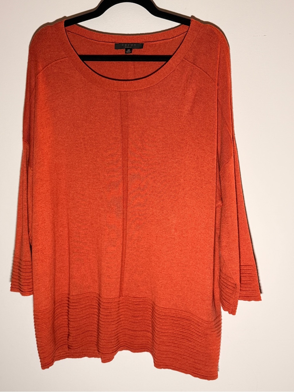 Cyrus Rustic Orange Scoop-Neck Lightweight Knit